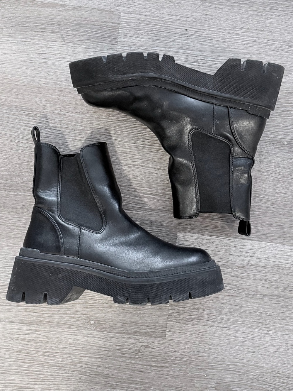 Call It Spring Black Chunky Chelsea Ankle Boots